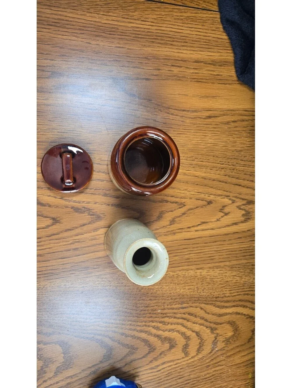 Vintage Ceramic Jar with Lid and Vase Set